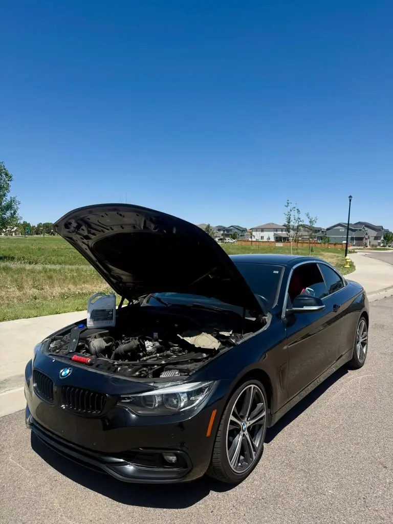 A BMW 4 Series serviced on location