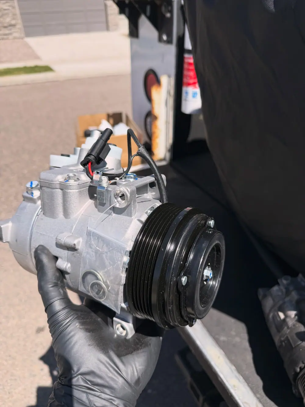 New air-conditioning compressor ready to fit